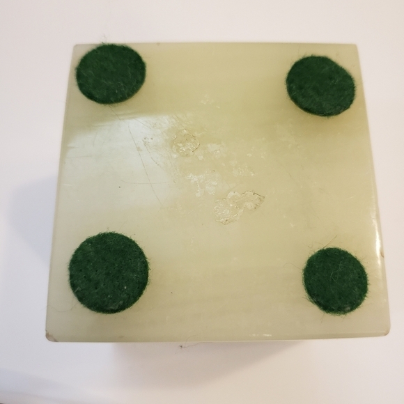 Vintage Sage Green Marble Paperweight Square - Picture 8 of 9